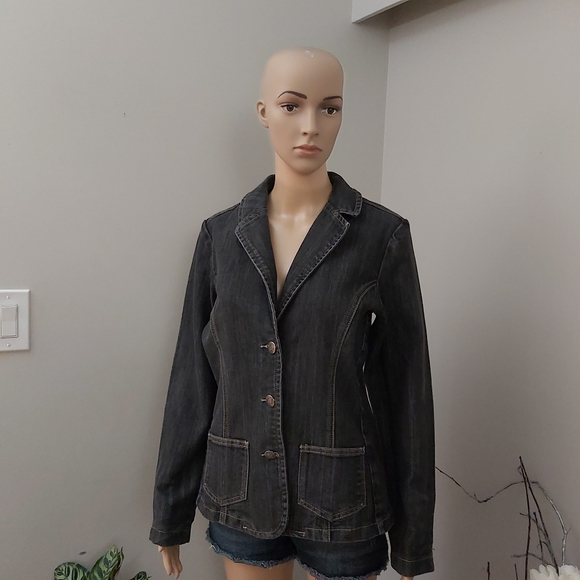Dark Gray Jean Jacket - Picture 2 of 10